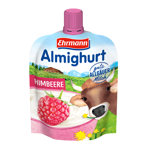 Ehrmann Almighurt squeeze pouch Raspberry 100g